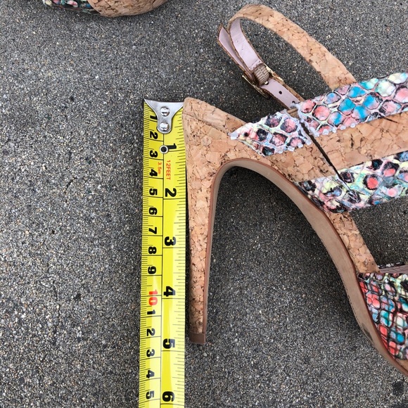Vince Camuto Multicolor Python Cork Heel Sandals 6 - Picture 11 of 12